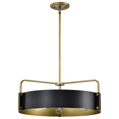 Nuvo Altos 5-Light Large Pendant Matte Black and Natural Brass 60/7844
